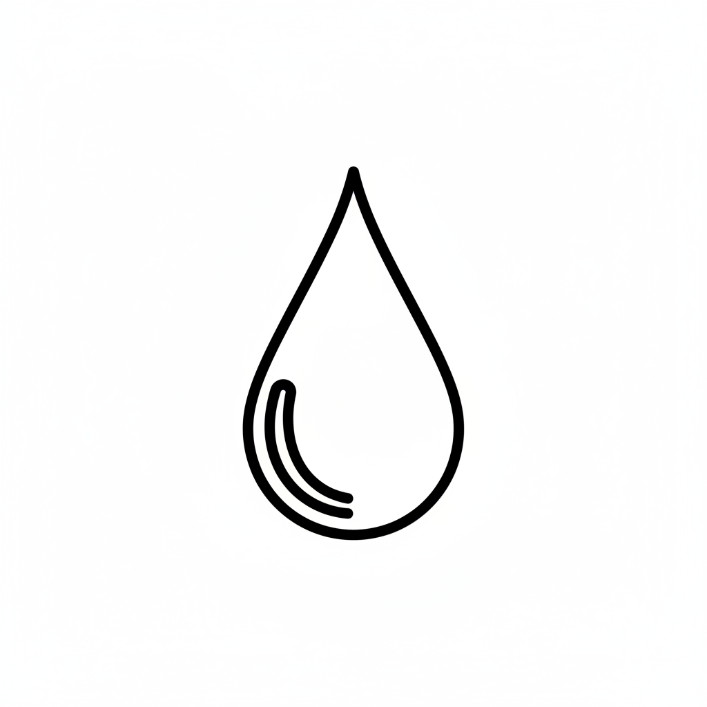 Simple droplet icon, with thin lines